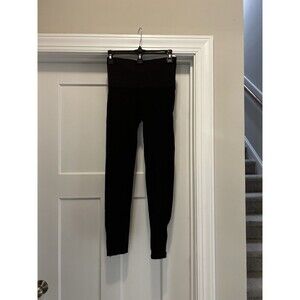 Spanx Black Seamless Lightweight Nylon Side Zip Leggings L Large Shapewear Slim